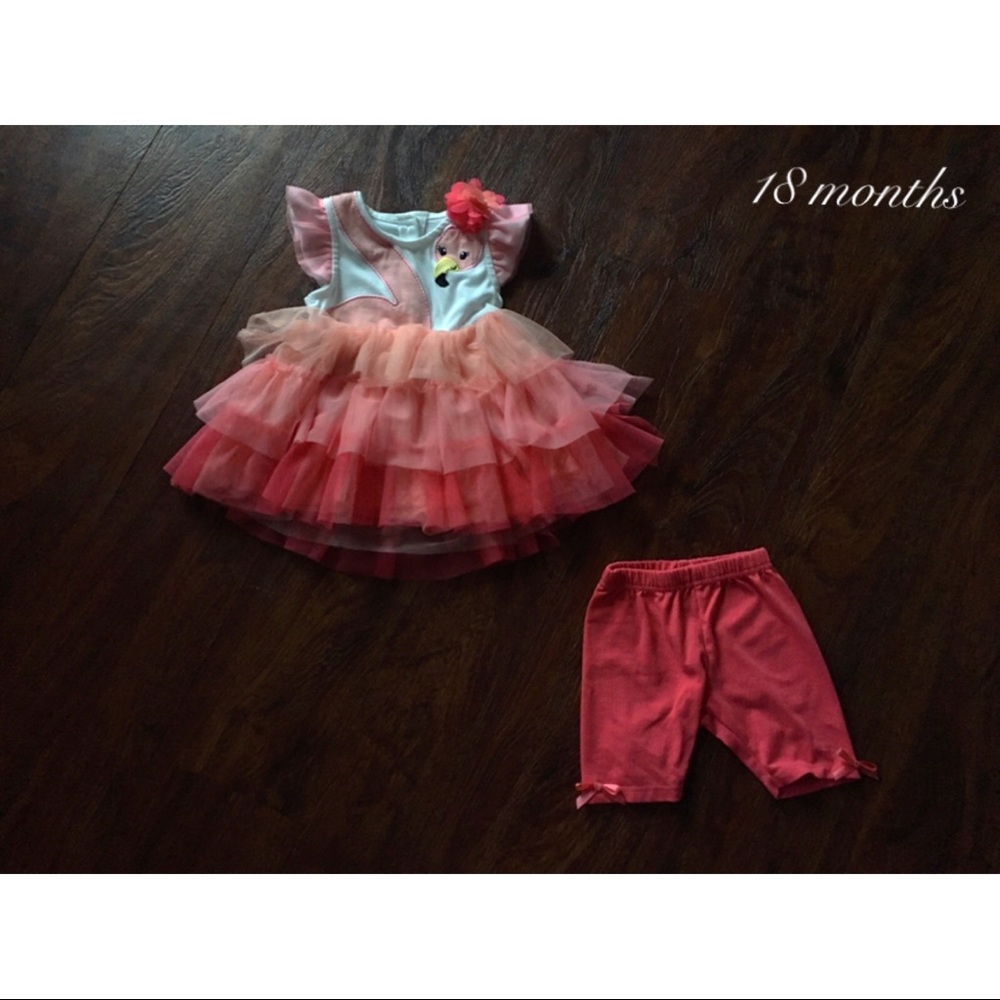 🚫SOLD🚫NWOT 18 month Cute Flamingo Tutu Dress Set